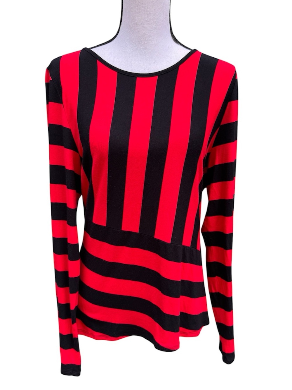 Vince Camuto Asymmetrical Striped Top Size XL